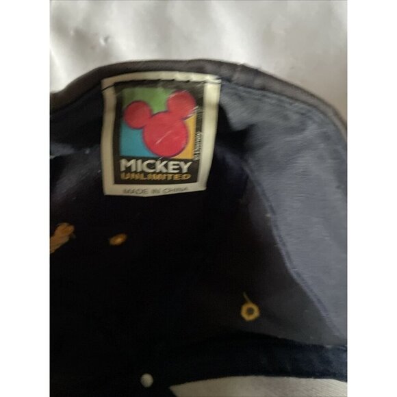 Two Mickey Mouse Baseball Caps White & Black Embroidered Yellow Bill Adjustable - Picture 15 of 16